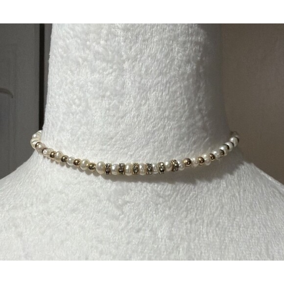 Ettika Jewelry - Ettika Mixed Up Freshwater Pearl Beaded Choker Necklace Gold Tone Adjustable 15"